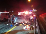  بالصور: إصابة 7 أشخاص بحادث طرق مروّع قرب مدينة اللد